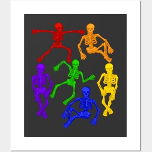 Rainbow Skeletons Posters and Art